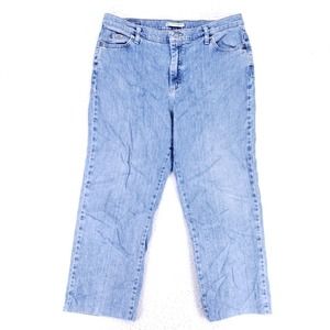 Lee Jean Denim Cotton Women SZ 16 Blue Straight Stretch VTG Mid Rise Classic Fit